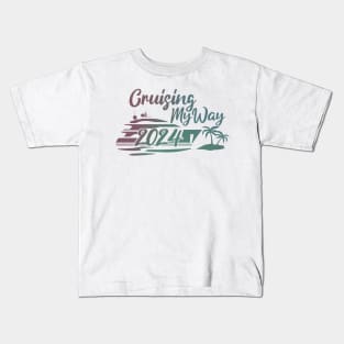 Cruising My Way Into 2024 New Year 2024 Cruise Kids T-Shirt